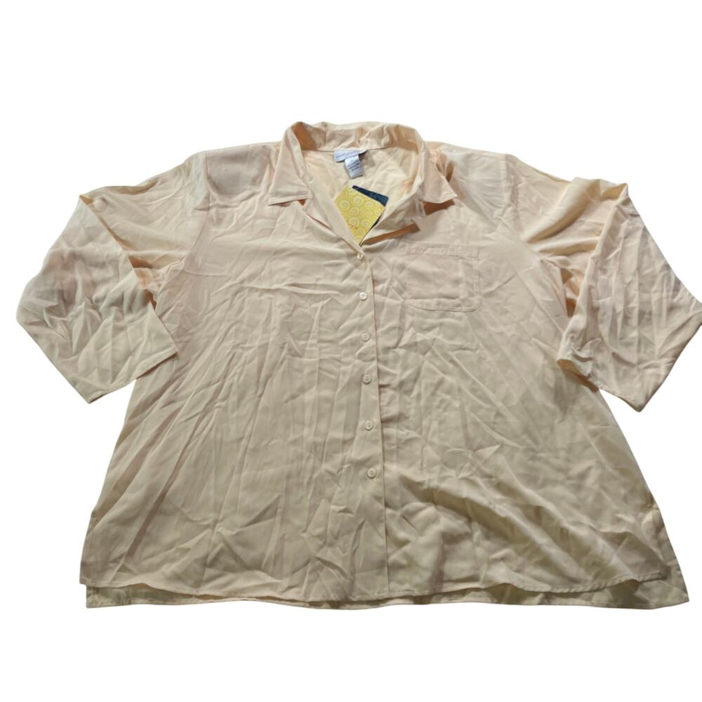 NWT Butter Yellow Long Sleeve Button Up Shirt Plus Sz 3X Preppy Old Money